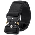 thumbnail image 1 of JASGOOD Belts for Men Nylon Golf Web Work Belt for Jeans, Black, 1 of 9