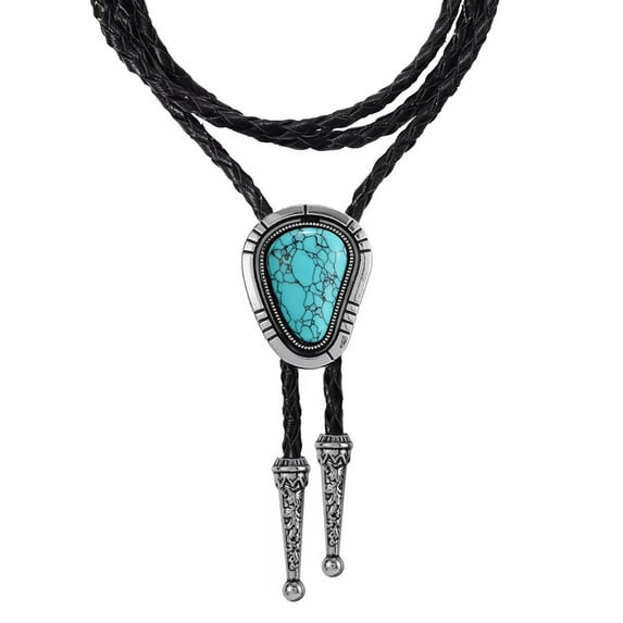 JASGOOD Bolo Tie for Women Men Western Ties With Pu Leather Cord Stone Pendant Necklace