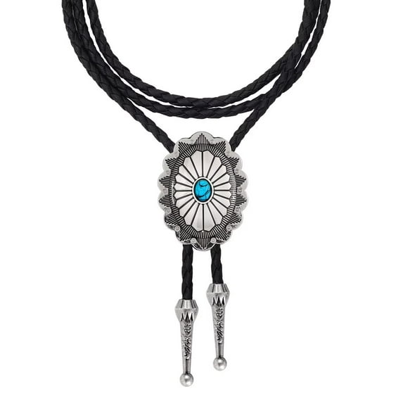 JASGOOD Bolo Tie for Women Men Western Ties With Pu Leather Cord Stone Pendant Necklace