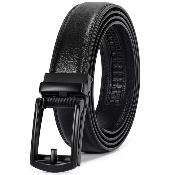 JASGOOD Click Belts for Men Leather Ratchet Dress Belt,Black