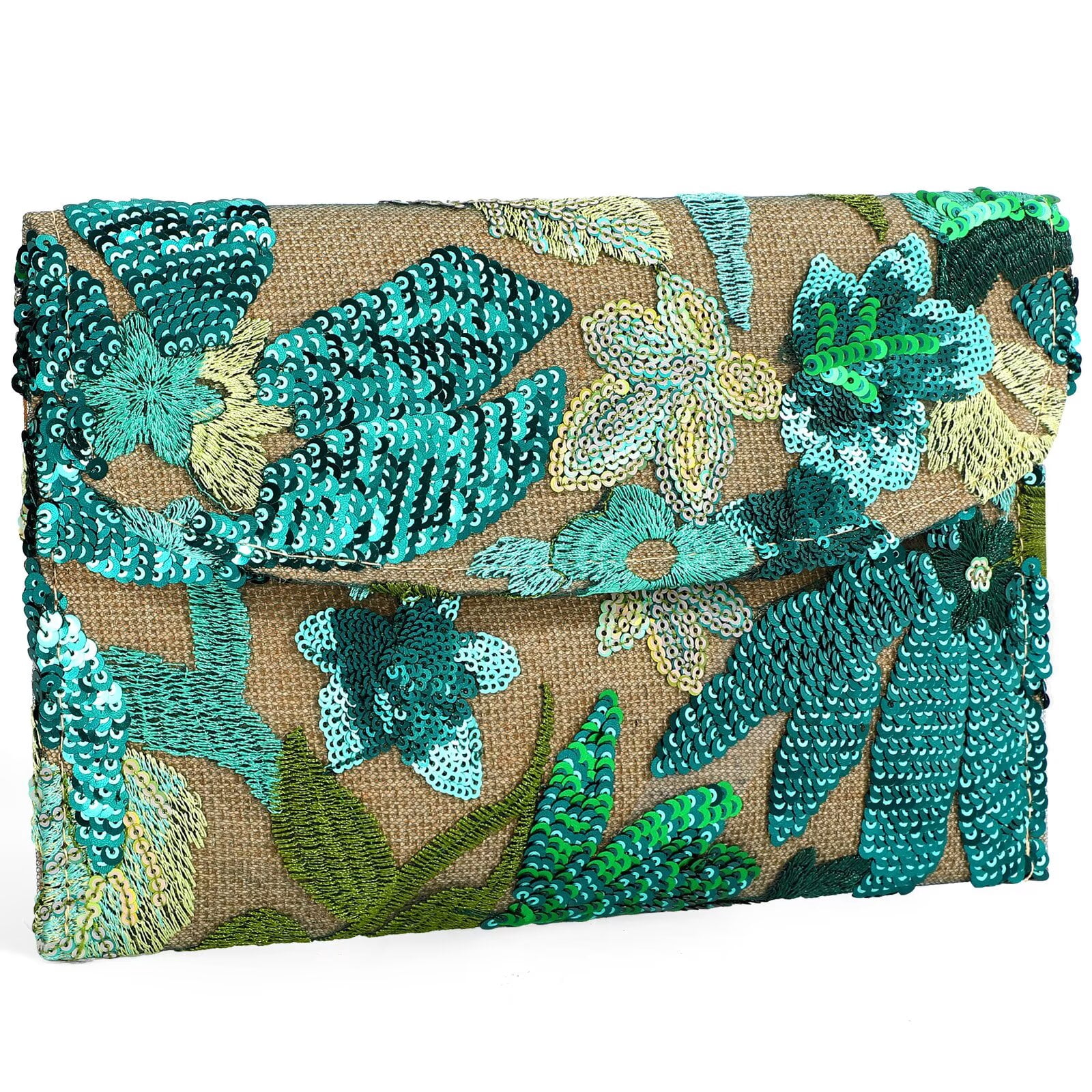 JASGOOD Clutch Purses for Women Floral Evening Clutch Purses for Party Embroidery Sequin Beaded Womens Purse