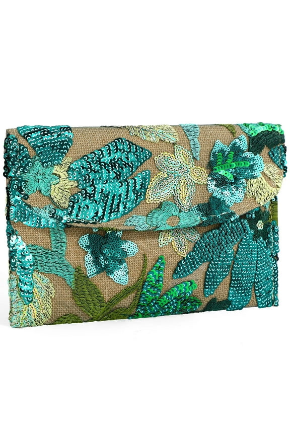 Clutch Purses for Women Floral Evening Clutch Purses for Party Embroidery Sequin Beaded Womens Purse