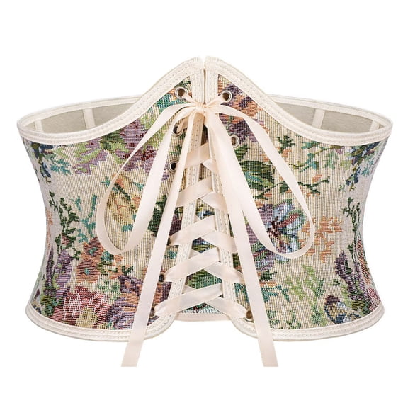JASGOOD Corset Belt for Women Renaissance Floral Lace-up Corset Waist Belts for Dresses