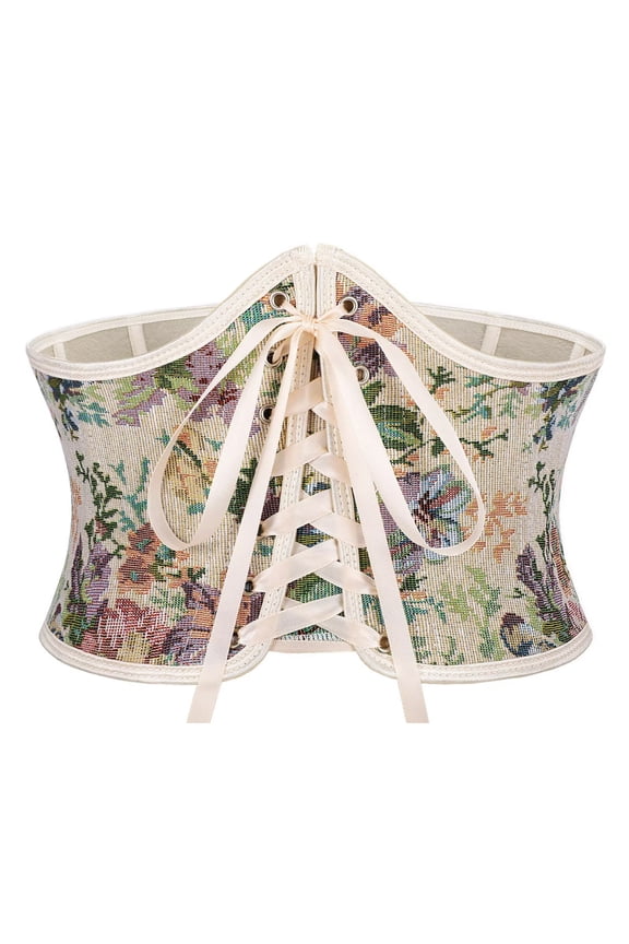 Corset Belt for Women Renaissance Floral Lace-up Corset Waist Belts for Dresses