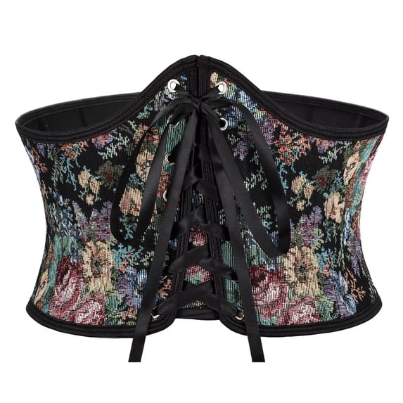 JASGOOD Corset Belt for Women Renaissance Floral Lace-up Corset Waist Belts for Dresses