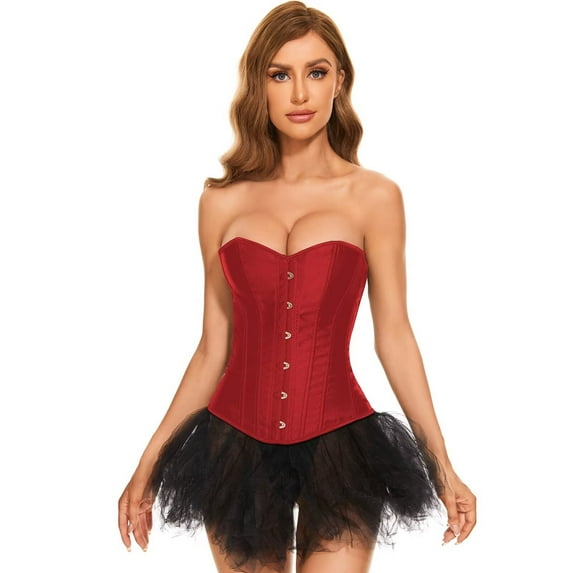 JASGOOD Corsets for Women Red Corset Fashion Bustier Corset Top Lingerie