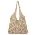 thumbnail image 1 of JASGOOD Crochet Mesh Beach Tote Bag Summer Vacation Aesthetic Shoulder Bag Handbags Boho Knit Bag for Women, 1 of 8