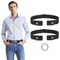 thumbnail image 1 of JASGOOD Elastic Belts for Men No Buckle Mens Belt 2 Pack,Black, 1 of 6