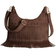 Fringe Purse Western Cowgirl Boho Bags for Women Tassel Crossbody Bag Vintage Suede Leather Handbag