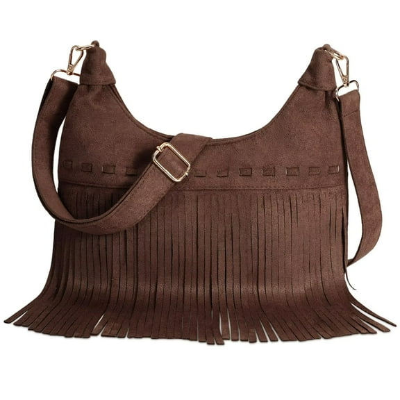 JASGOOD Fringe Purse Western Cowgirl Boho Bags for Women Tassel Crossbody Bag Vintage Suede Leather Handbag