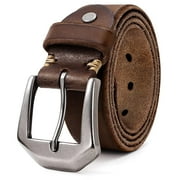 Genuine Leather Belt for Men Handmade Heavy-Duty Work Belt for Jeans Pants Holiday Gifts