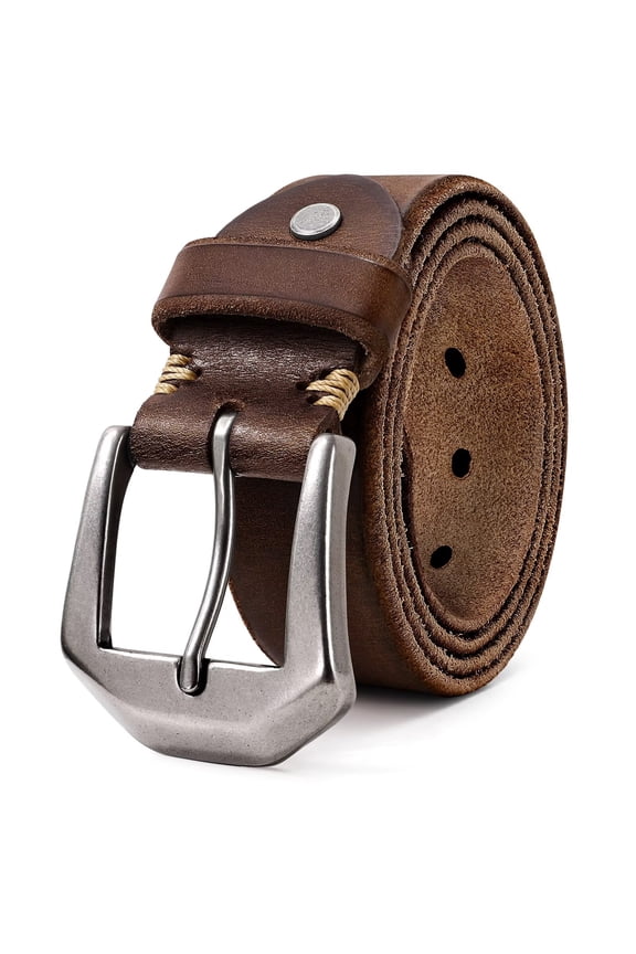 Genuine Leather Belt for Men Handmade Heavy-Duty Work Belt for Jeans Pants Holiday Gifts
