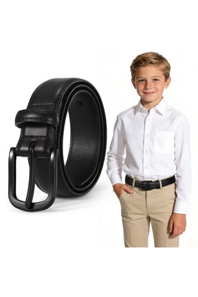Kids Leather Belt for Boys Metal Free Hypoallergenic TSA Belt Boys Belt for Jeans Dress Casual