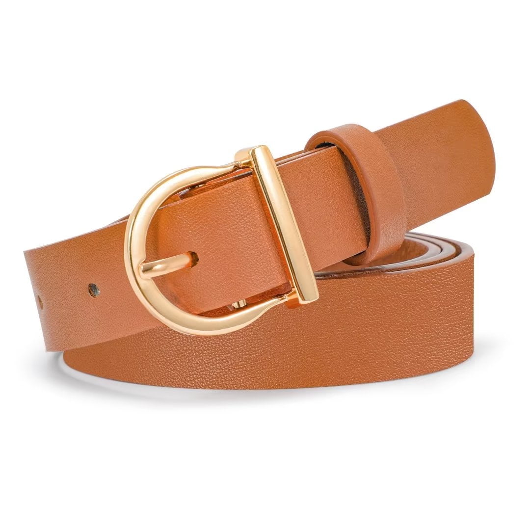 JASGOOD Ladies Belts for Jeans Brown Leather Belt for Women - Walmart.com