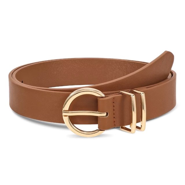 JASGOOD Leather Belts for Women Ladies Brown Belt for Pants Jeans