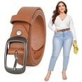 thumbnail image 1 of JASGOOD Leather Belts for Women Plus Size Brown Belt for Jeans Pants Dresses, 1 of 9