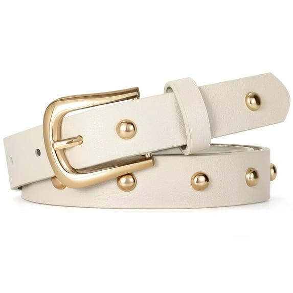 JASGOOD Women Leather Belts Fashion Studded Punk Belt for Holiday Party