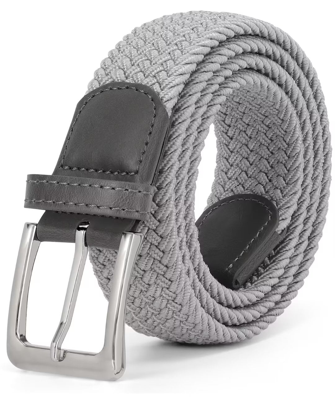 JASGOOD Men Woven Stretch Belts Braided Golf Elastic Black Belt 