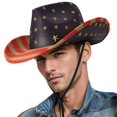 thumbnail image 1 of JASGOOD Men's American Flag Cowboy Hats 4th of July Patriotic Western Hat Vintage Sun Hat Memorial Day Gifts, 1 of 10