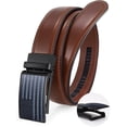 thumbnail image 1 of JASGOOD Men's Leather Belt American Flag Automatic Ratchet Buckle Slide Belt for Dress Casual Trim to Fit with Gift Box, 1 of 9