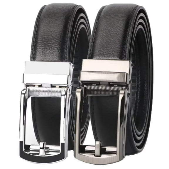 JASGOOD Men's Ratchet Belts Leather Click Belt for Men 2 Pack