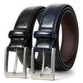thumbnail image 1 of JASGOOD Men's Belt Leather Belts with Single Prong Buckle - Pack of 2, 1 of 11