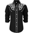 thumbnail image 1 of JASGOOD Men's Western Shirts Cowboy Shirts Long Sleeve Embroidered Country Shirt S Button up Shirt, 1 of 8