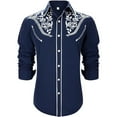 thumbnail image 1 of JASGOOD Men's Western Shirts Cowboy Shirts Long Sleeve Embroidered Country Shirt S Button up Shirt, 1 of 9