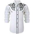 thumbnail image 1 of JASGOOD Men's Western Shirts Cowboy Shirts Long Sleeve Embroidered Country Shirt S Button up Shirt, 1 of 8