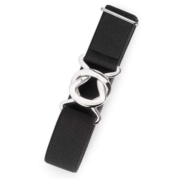 JASGOOD No Show Invisible Belts for Women Men Elastic Belts for Jeans Metal Buckle Belt