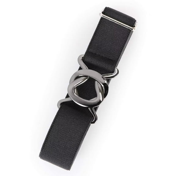 JASGOOD No Show Invisible Belts for Women Men Elastic Belts for Jeans Metal Buckle Belt