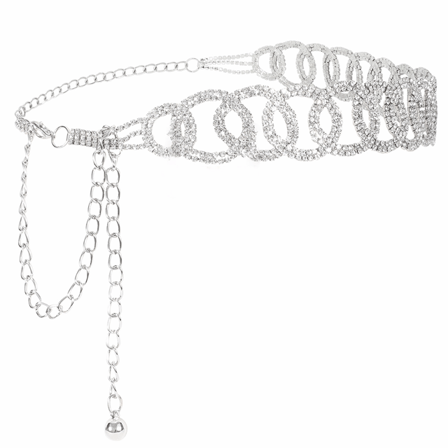 JASGOOD ORing Chain Belts for Women Waist Band Belt for Dress Link