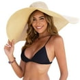 thumbnail image 1 of JASGOOD Oversized Beach Hat for Women Wide Brim Straw Sun Hat Foldable Packable Travel Vacation Pool Outdoor, 1 of 7