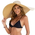 thumbnail image 1 of JASGOOD Oversized Beach Hat for Women Wide Brim Straw Sun Hat Foldable Packable Travel Vacation Pool Outdoor, 1 of 7