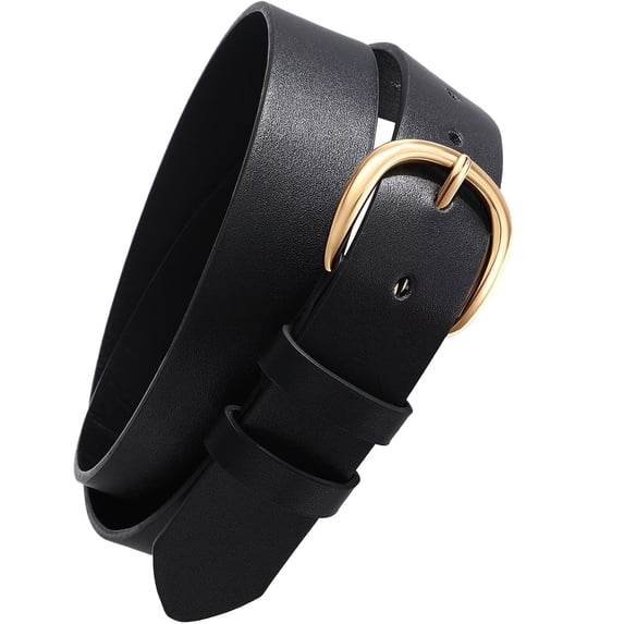 JASGOOD Plus Size Belts for Women Fashion PU Leather Belt with Gold Buckle