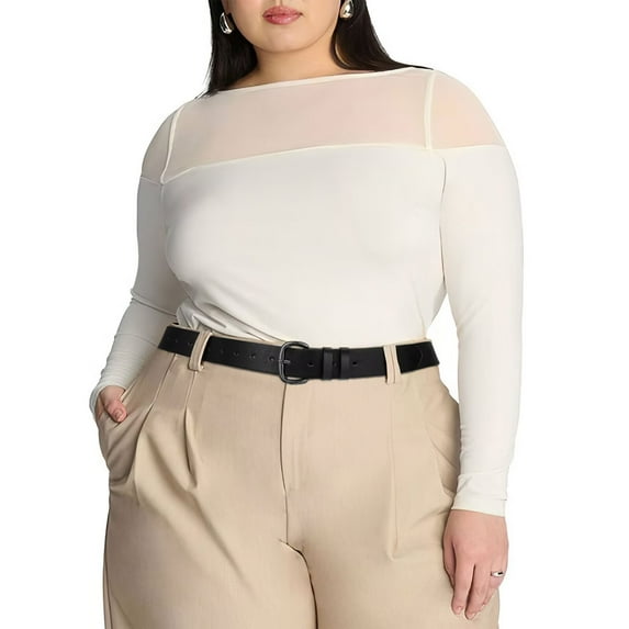 JASGOOD Plus Size Women Black Belts for Jeans Pants Ladies Leather Belt with Pin Buckle