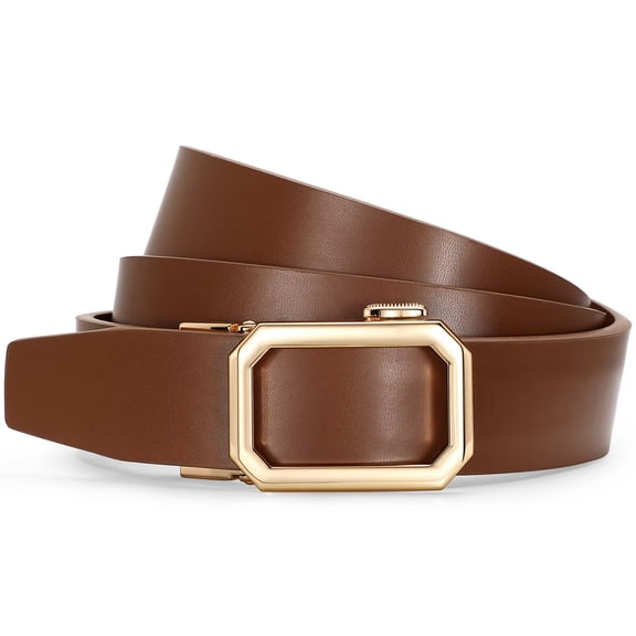 JASGOOD Ratchet Belts for Women Leather Belt for Jeans Pants with Automatic Sliding Buckle