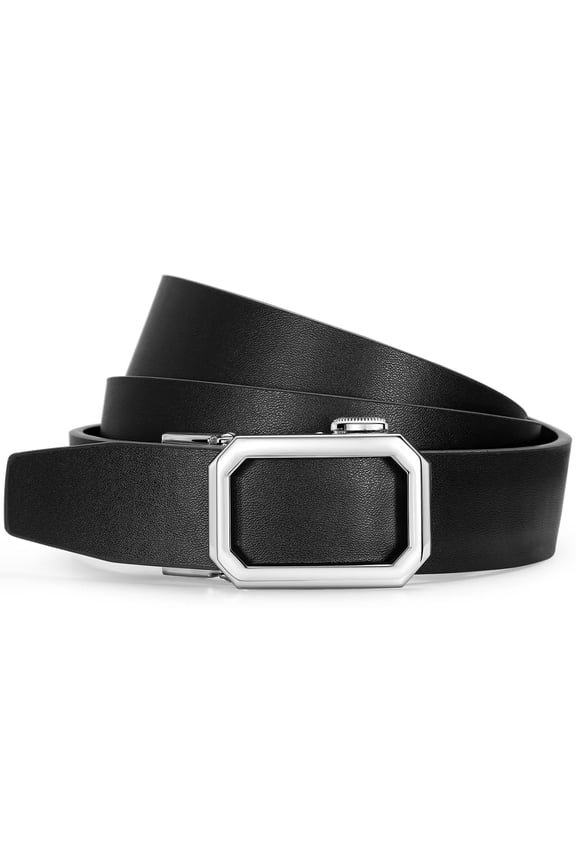 Ratchet Belts for Women Leather Belt for Jeans Pants with Automatic Sliding Buckle