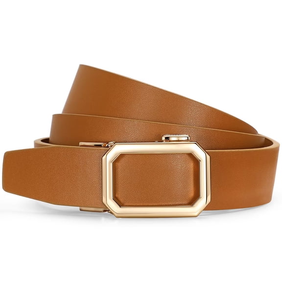 JASGOOD Ratchet Belts for Women Leather Belt for Jeans Pants with Automatic Sliding Buckle