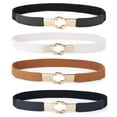 thumbnail image 1 of JASGOOD Skinny Elastic Belts for Women Dresses Retro Stretch Ladies Belt Set of 4, 1 of 10