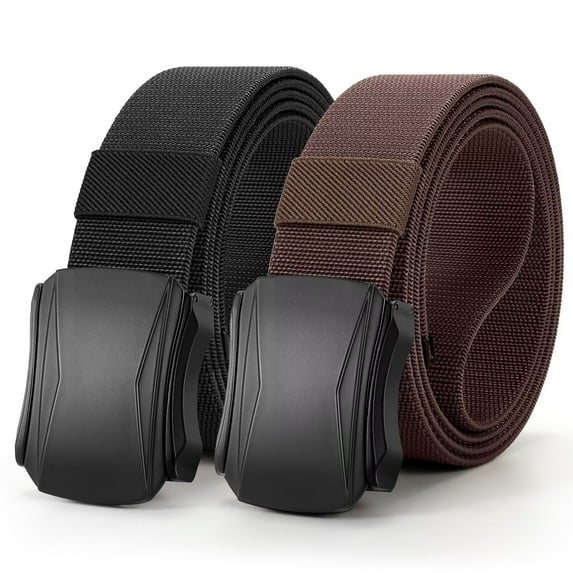JASGOOD Stretch Belts for Men 2 Pack, Mens Gift Elastic Web Men's Golf Belt