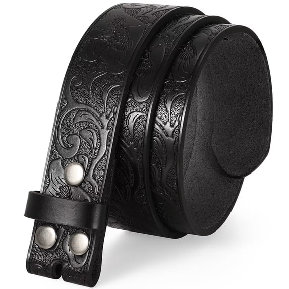 JASGOOD Western Belts for Men Women Genuine Leather Cowboy Belt without Buckle Cowgirl Belt Strap for Jeans