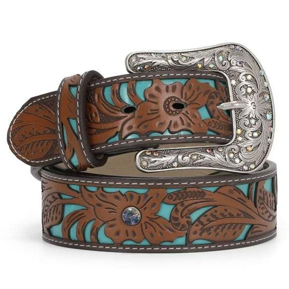 JASGOOD Western Belts for Women Cowgirl Cowboy Country Belt for Jeans Pants Dresses