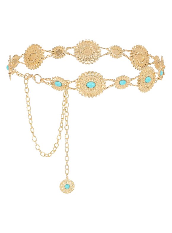 Western Chain Belts for Women Cowgirl Ladies Belt for Dresses Jeans