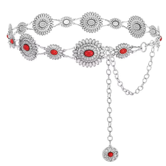 JASGOOD Western Chain Belts for Women Cowgirl Ladies Belt for Dresses Jeans