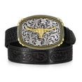 thumbnail image 1 of JASGOOD Western Cowboy Belts for Men Women Country Concert Belt with Vintage Big Buckle Black, 1 of 8