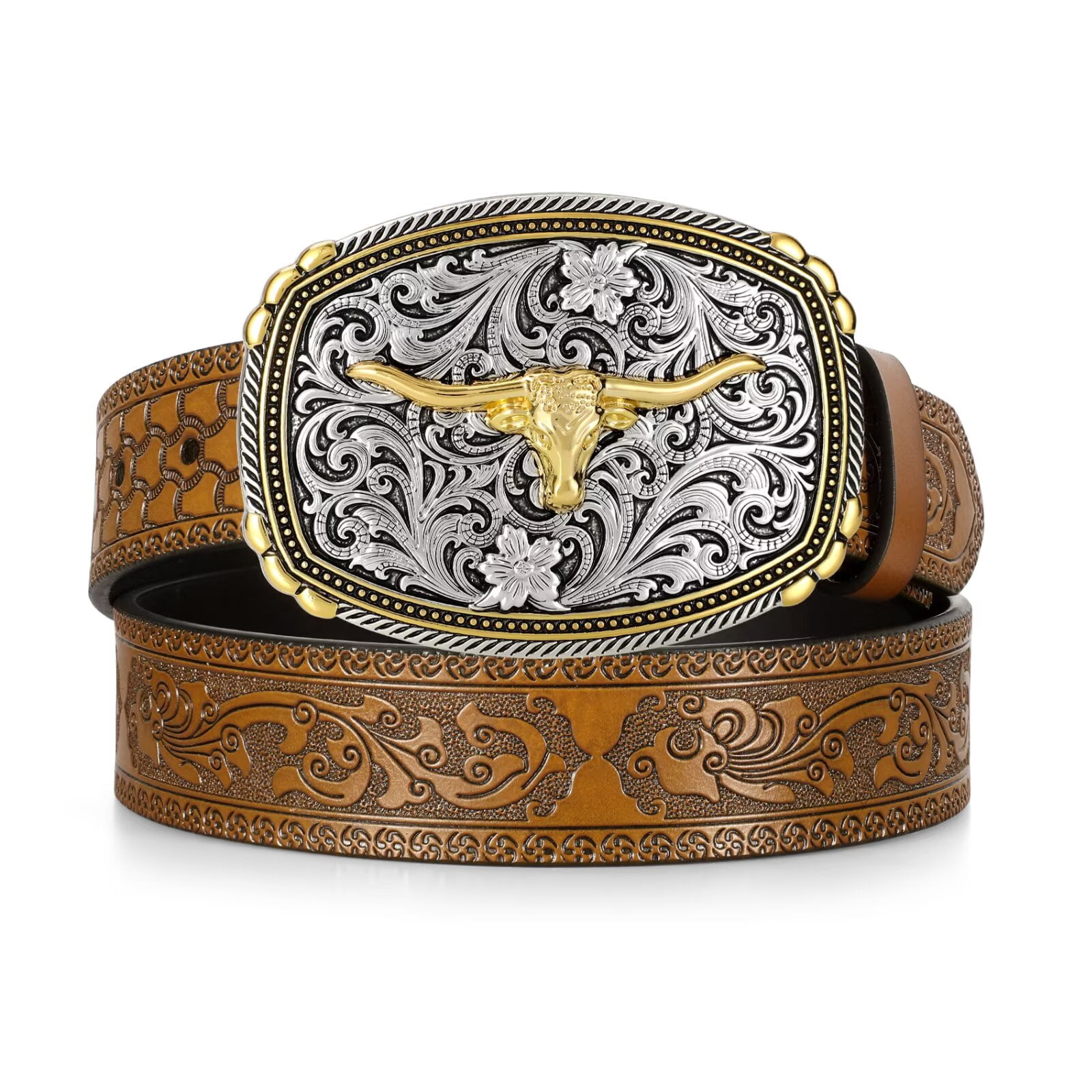 JASGOOD Western Cowboy Belts for Men Women Country Concert Belt with — free download