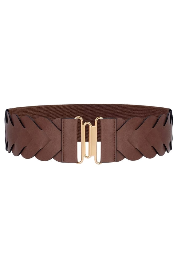 Wide Elastic Waist Belts for Women Braided Stretch Belt for Dresses, Cinch Trimmer Belt