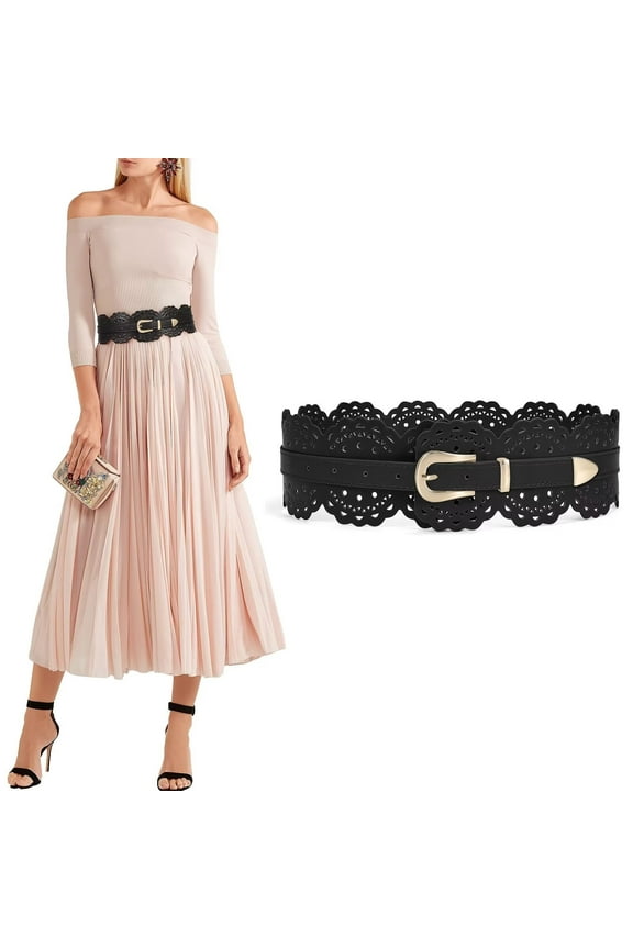 Wide Leather Belts for Women Obi Belt for Dresses Vintage Ladies Waist Belts