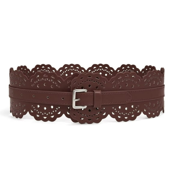 JASGOOD Wide Leather Belts for Women Obi Belt for Dresses Vintage Ladies Waist Belts